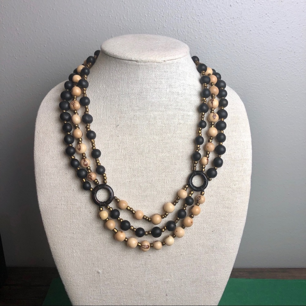 FINAL SALE:Three Tier Açaí Seed Necklace
